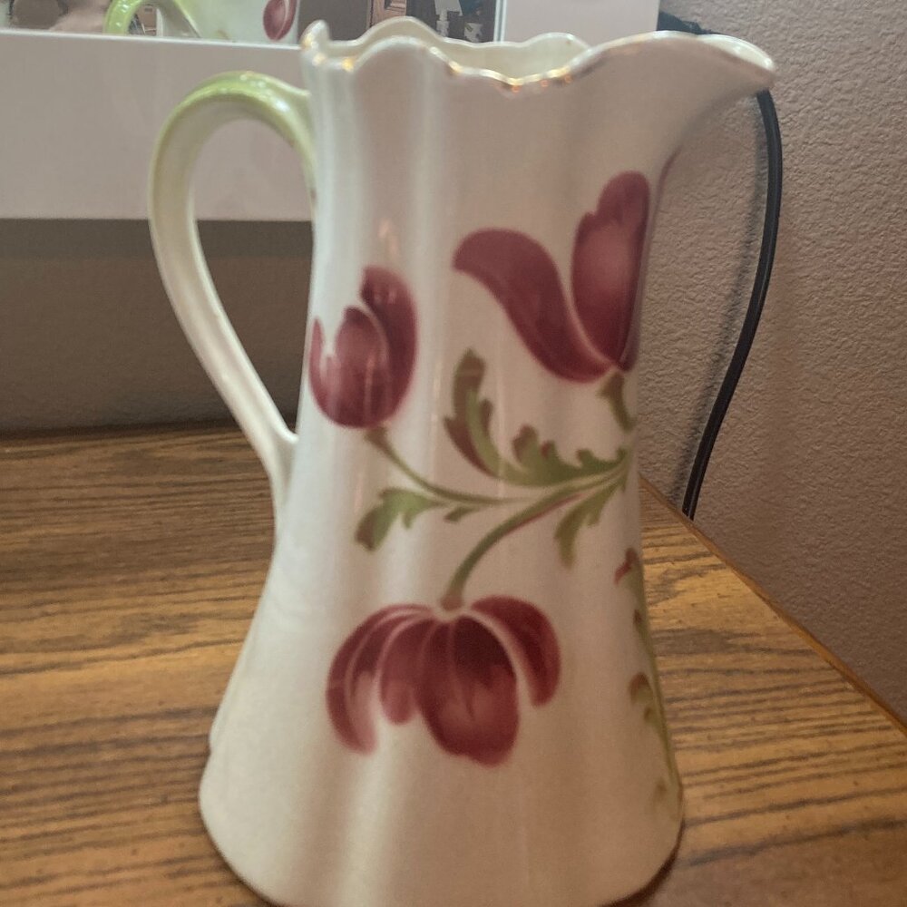 Vintage 9" floral Pitcher (K & G Luneville France)